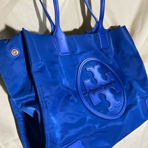 Tory Burch royal blue nylon tote